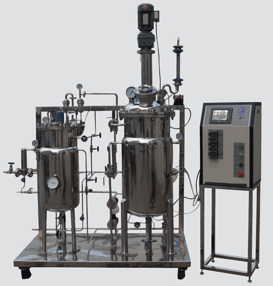 AQJ50/100L氣升式攪拌/機械攪拌不銹鋼發酵罐